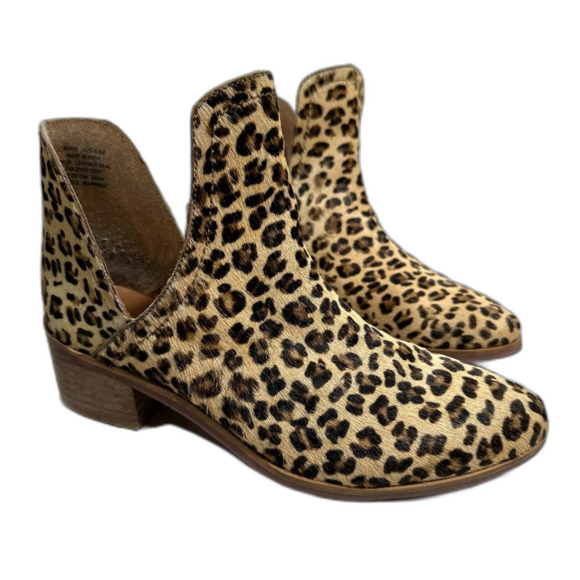 Coconuts By Matisse Leopard Cheetah Print Ankle Booties Size 8 1/2 Festival Boho - Picture 2 of 14